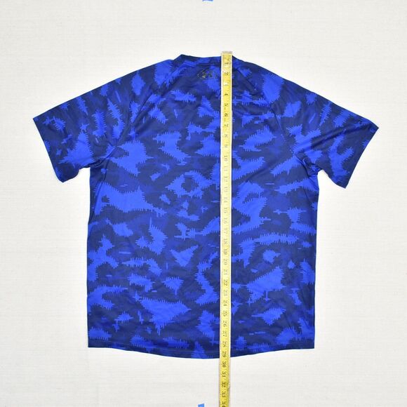 Under Armour Polyester Blue Size L Tech Tee Crew Neck Camouflage Short Sleeve - Picture 5 of 8